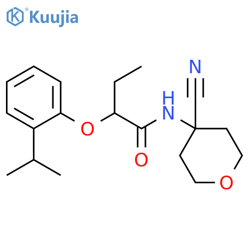 N-(4-Cyanotetrahydro-2H-pyran-4-yl)-2-[2-(1-methylethyl)phenoxy]butanamide structure