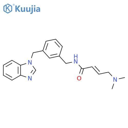 (E)-N-[[3-(Benzimidazol-1-ylmethyl)phenyl]methyl]-4-(dimethylamino)but-2-enamide structure