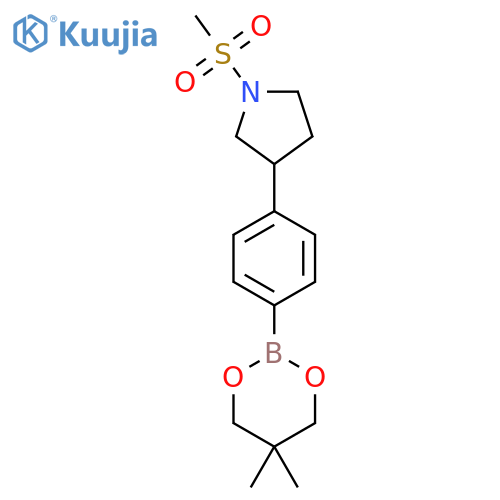 3-[4-(5,5-Dimethyl-1,3,2-dioxaborinan-2-yl)phenyl]-1-(methylsulfonyl)pyrrolidine structure