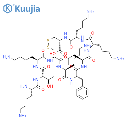 L-Cysteine,L-lysyl-L-threonyl-L-lysyl-L-cysteinyl-L-lysyl-L-phenylalanyl-L-leucyl-L-lysyl-L-lysyl-,cyclic (4&reg;10)-disulfide (9CI) structure