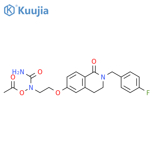 Urea,N-(acetyloxy)-N-[2-[[2-[(4-fluorophenyl)methyl]-1,2,3,4-tetrahydro-1-oxo-6-isoquinolinyl]oxy]ethyl]- structure
