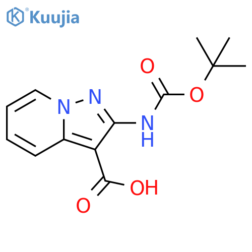 2-{(tert-butoxy)carbonylamino}pyrazolo1,5-apyridine-3-carboxylic acid structure