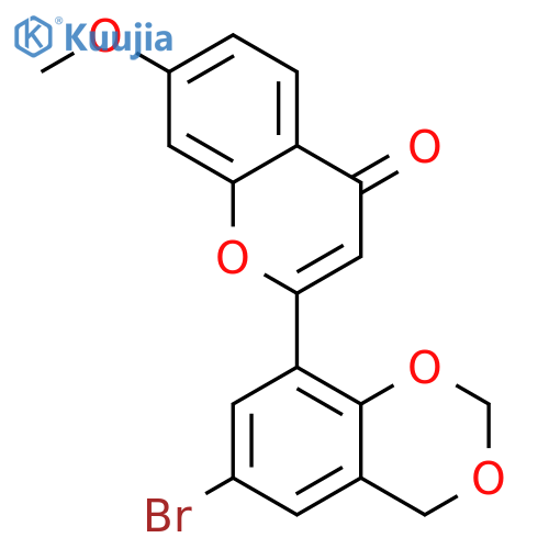 2-(6-bromo-2,4-dihydro-1,3-benzodioxin-8-yl)-7-methoxy-4H-chromen-4-one structure
