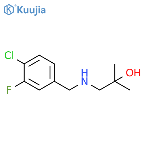 1-{(4-chloro-3-fluorophenyl)methylamino}-2-methylpropan-2-ol structure