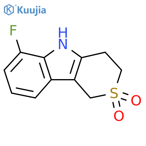 6-fluoro-1H,3H,4H,5H-2lambda6-thiopyrano4,3-bindole-2,2-dione structure
