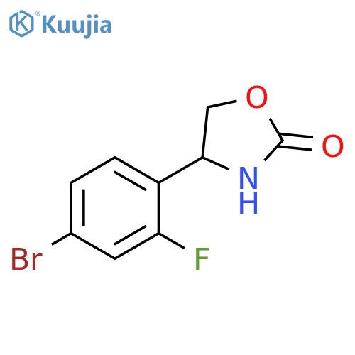 4-(4-bromo-2-fluorophenyl)-1,3-oxazolidin-2-one structure
