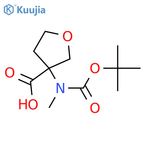 3-{(tert-butoxy)carbonyl(methyl)amino}oxolane-3-carboxylic acid structure