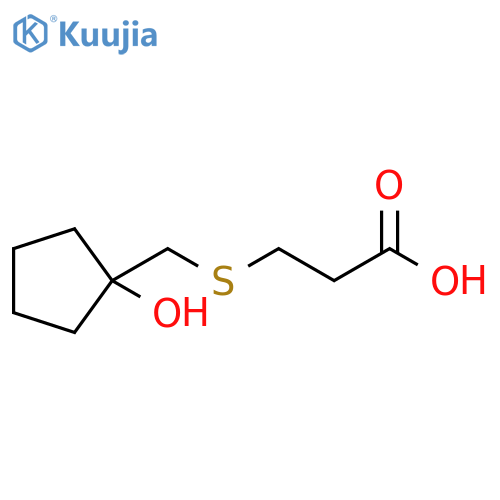 3-{[(1-hydroxycyclopentyl)methyl]sulfanyl}propanoic acid structure