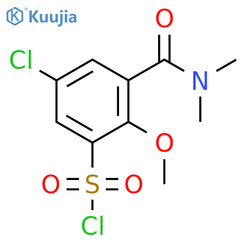 5-chloro-3-(dimethylcarbamoyl)-2-methoxybenzene-1-sulfonyl chloride structure