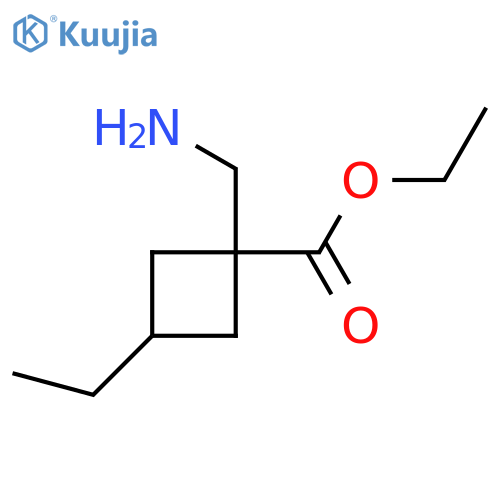 ethyl 1-(aminomethyl)-3-ethylcyclobutane-1-carboxylate structure