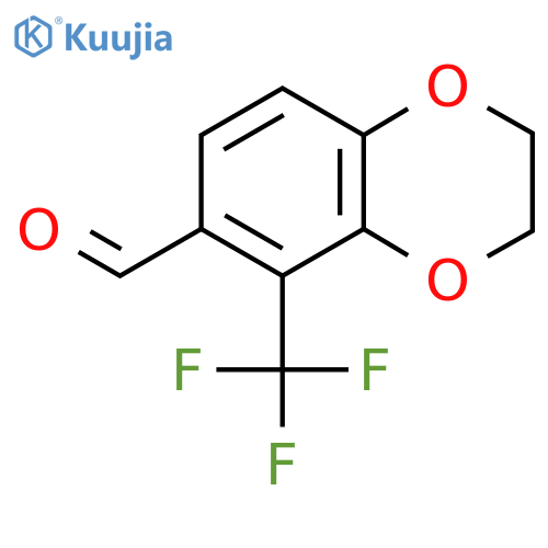 5-(trifluoromethyl)-2,3-dihydro-1,4-benzodioxine-6-carbaldehyde structure