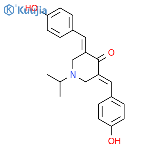 4-Piperidinone, 3,5-bis[(4-hydroxyphenyl)methylene]-1-(1-methylethyl)- structure