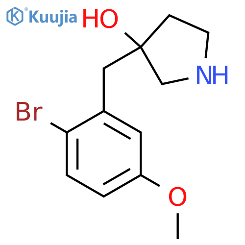 3-(2-bromo-5-methoxyphenyl)methylpyrrolidin-3-ol structure