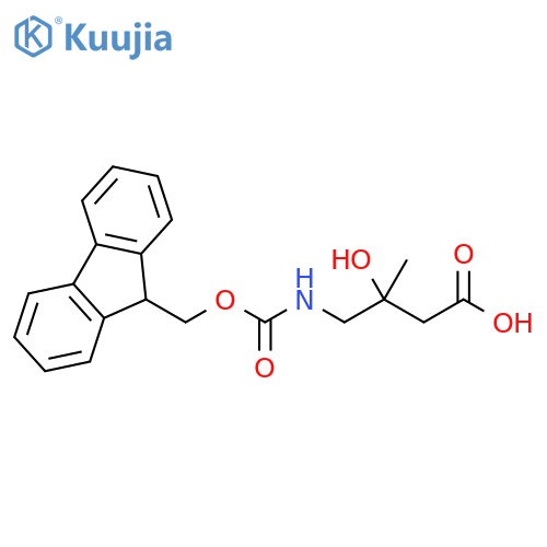 4-({[(9H-fluoren-9-yl)methoxy]carbonyl}amino)-3-hydroxy-3-methylbutanoic acid structure