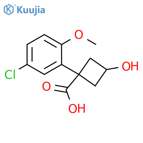 Cyclobutanecarboxylic acid, 1-(5-chloro-2-methoxyphenyl)-3-hydroxy- structure