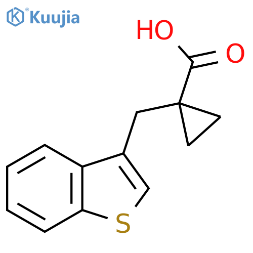 1-(1-benzothiophen-3-yl)methylcyclopropane-1-carboxylic acid structure