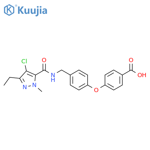 4-4-(4-Chloro-3-ethyl-1-methyl-1H-pyrazol-5-yl)carbonylaminomethylphenoxybenzoic acid structure