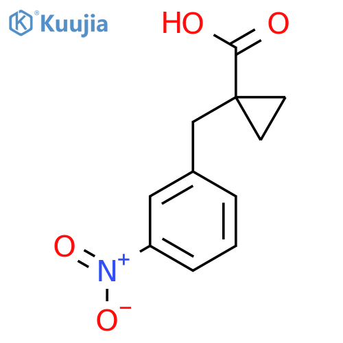 1-(3-nitrophenyl)methylcyclopropane-1-carboxylic acid structure