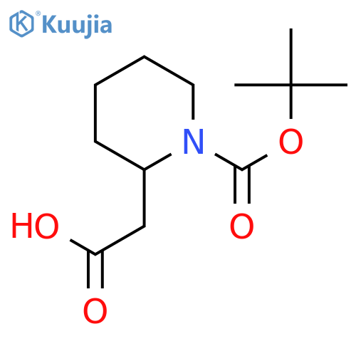 2-{1-[(tert-butoxy)carbonyl]piperidin-2-yl}acetic acid structure