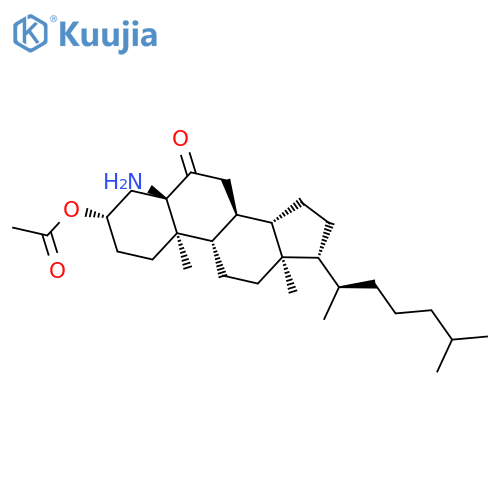 Cholestan-6-one, 3-(acetyloxy)-5-amino-, (3b,5a)- structure