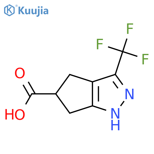 3-(Trifluoromethyl)-1,4,5,6-tetrahydrocyclopenta[c]pyrazole-5-carboxylic acid structure