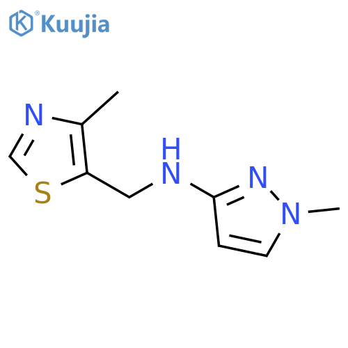 1-methyl-N-(4-methyl-1,3-thiazol-5-yl)methyl-1H-pyrazol-3-amine structure