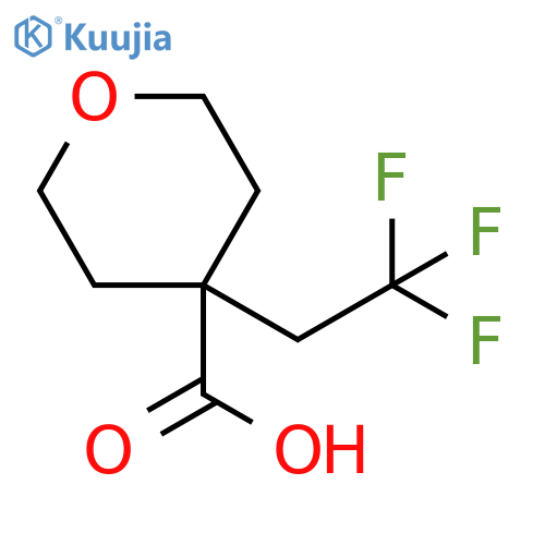 4-(2,2,2-trifluoroethyl)oxane-4-carboxylic acid structure
