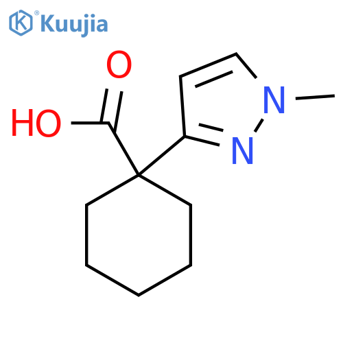 1-(1-methyl-1H-pyrazol-3-yl)cyclohexane-1-carboxylic acid structure