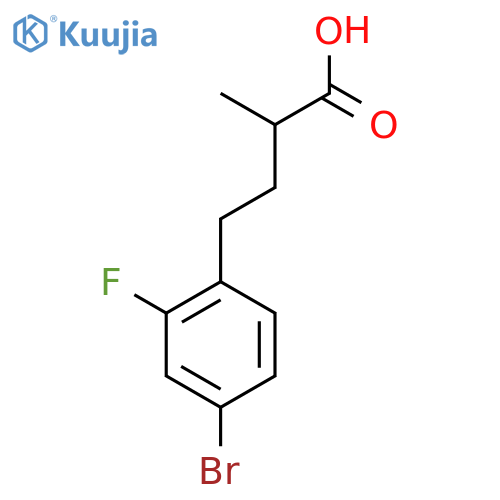 4-(4-bromo-2-fluorophenyl)-2-methylbutanoic acid structure