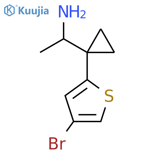 1-1-(4-bromothiophen-2-yl)cyclopropylethan-1-amine structure
