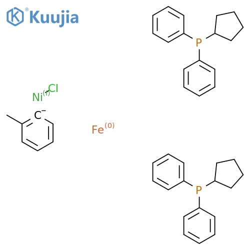Chloro(2-methylphenyl)[1,1 inverted exclamation mark-bis(diphenylphosphino)ferrocene]nickel (II) structure