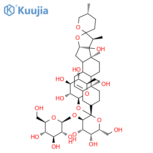 b-D-Galactopyranoside, (3b,25R)-17-hydroxyspirost-5-en-3-ylO-b-D-glucopyranosyl-(1&reg;2)-O-b-D-glucopyranosyl-(1&reg;4)- structure