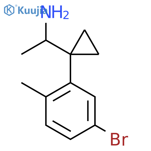 1-1-(5-bromo-2-methylphenyl)cyclopropylethan-1-amine structure