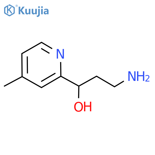 3-amino-1-(4-methylpyridin-2-yl)propan-1-ol structure
