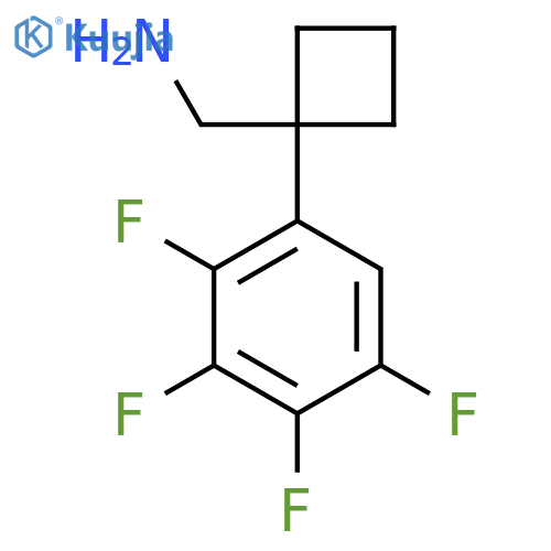 1-(2,3,4,5-tetrafluorophenyl)cyclobutylmethanamine structure