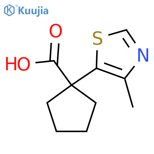 1-(4-methyl-1,3-thiazol-5-yl)cyclopentane-1-carboxylic acid structure