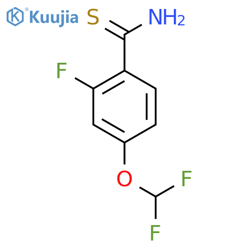 4-(difluoromethoxy)-2-fluorobenzene-1-carbothioamide structure