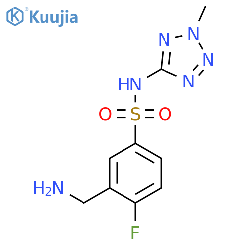 3-(aminomethyl)-4-fluoro-N-(2-methyltetrazol-5-yl)benzenesulfonamide structure