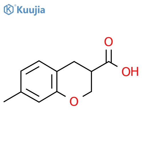 7-methyl-3,4-dihydro-2H-1-benzopyran-3-carboxylic acid structure