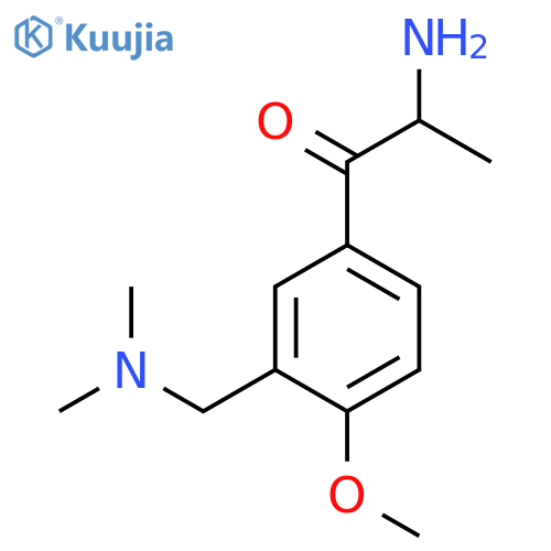 2-amino-1-{3-(dimethylamino)methyl-4-methoxyphenyl}propan-1-one structure