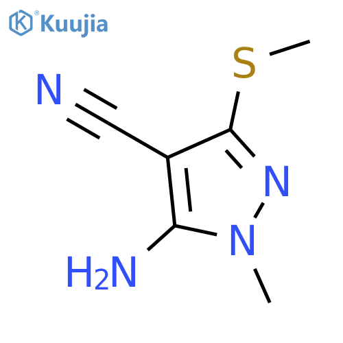 5-amino-1-methyl-3-(methylsulfanyl)-1H-pyrazole-4-carbonitrile structure