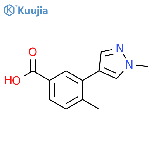 4-methyl-3-(1-methyl-1H-pyrazol-4-yl)benzoic acid structure