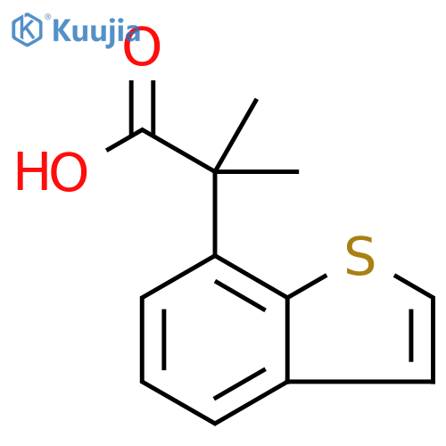 2-(1-Benzothiophen-7-yl)-2-methylpropanoic acid structure
