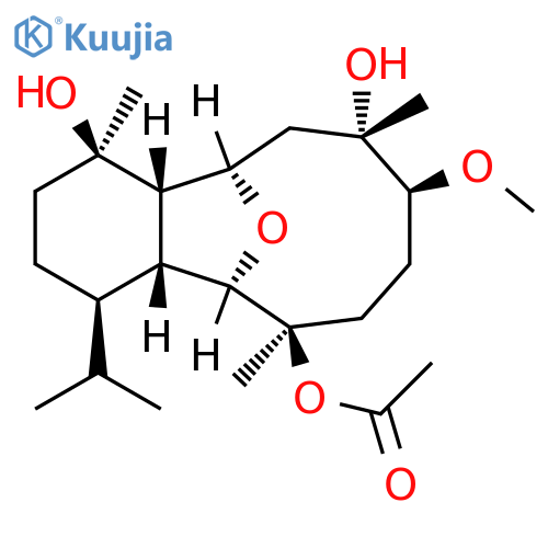 5,12-Epoxybenzocyclodecene-1,6,10-triol,tetradecahydro-9-methoxy-1,6,10-trimethyl-4-(1-methylethyl)-, 6-acetate,(1R*,4R*,4aR*,5R*,6R*,9S*,10S*,12R*,12aS*)- (9CI) structure