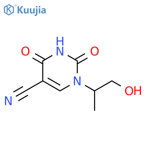 1-(1-hydroxypropan-2-yl)-2,4-dioxo-1,2,3,4-tetrahydropyrimidine-5-carbonitrile structure