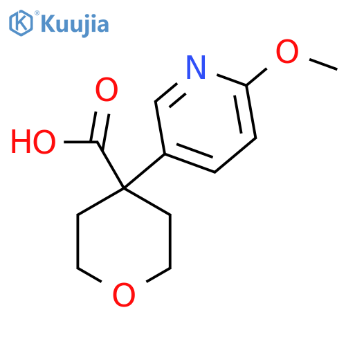 4-(6-methoxypyridin-3-yl)oxane-4-carboxylic acid structure