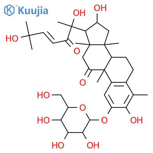 19-Norcholesta-1,3,5(10),23-tetraene-11,22-dione, 2-(β-D-glucopyranosyloxy)-3,16,20,25-tetrahydroxy-4,9,14-trimethyl-, (9β,16α,23E)- (9CI) structure