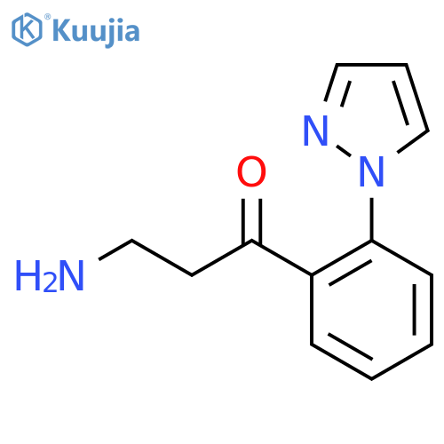 3-amino-1-2-(1H-pyrazol-1-yl)phenylpropan-1-one structure