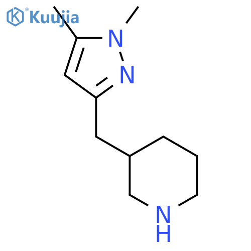 3-[(1,5-dimethyl-1H-pyrazol-3-yl)methyl]piperidine structure