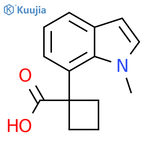 1-(1-methyl-1H-indol-7-yl)cyclobutane-1-carboxylic acid structure